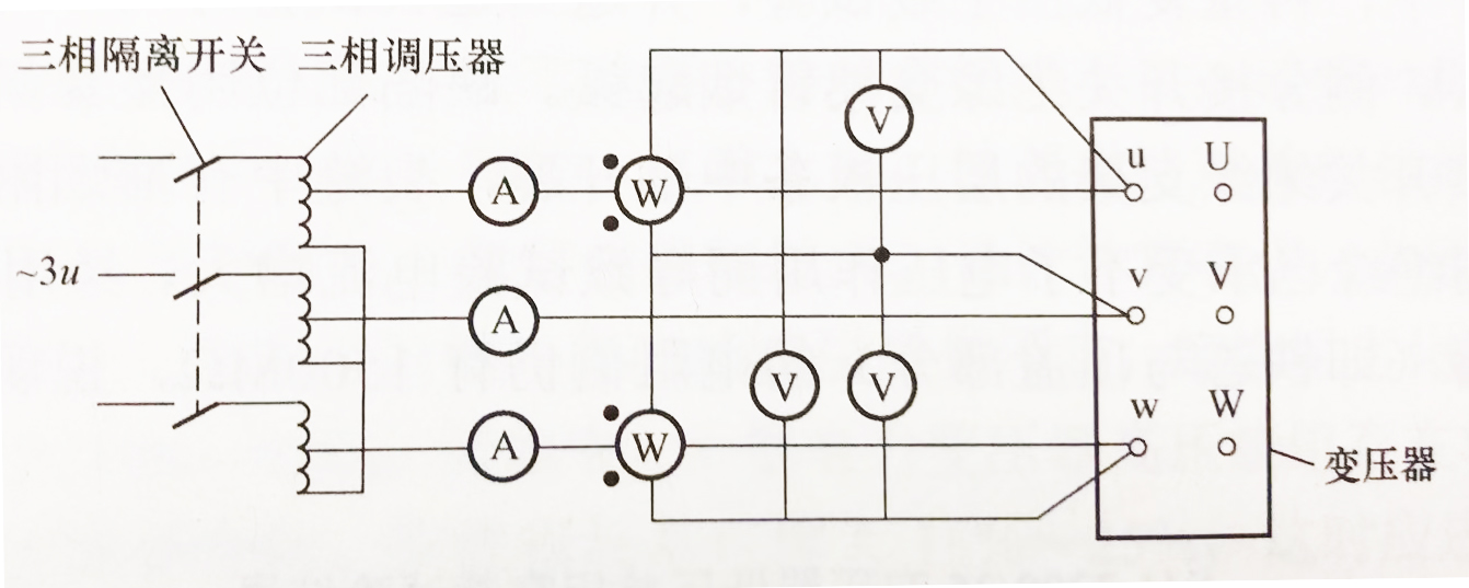 双功率表法空载测量接线图